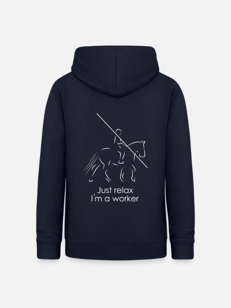 Entspannen Sie sich einfach, ich bin ein Arbeiter weiß - Frauen Hoodie - Navy