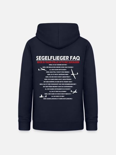 Segelflieger FAQ Geschenk - Frauen Hoodie - Navy