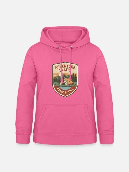 Abenteuer wartet: Camp & Hike - Frauen Hoodie - Pink