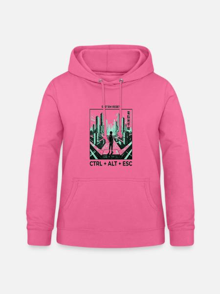 Cyberpunk Skyline Ctrl Alt Esc - Frauen Hoodie - Pink