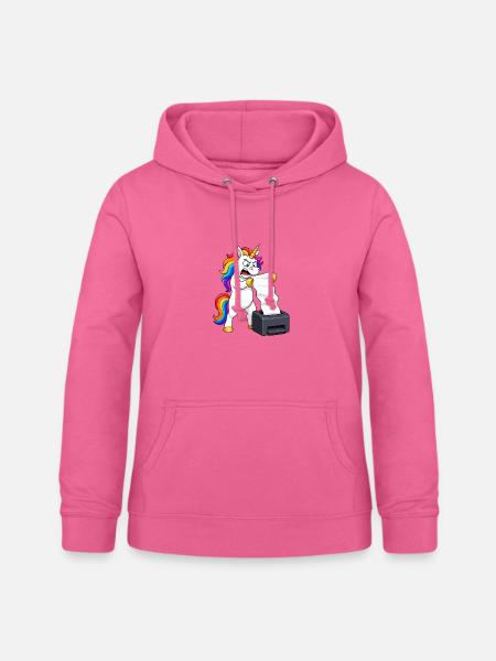 Lustige Einhorn-Drucker-Jam-Wut - Frauen Hoodie - Pink