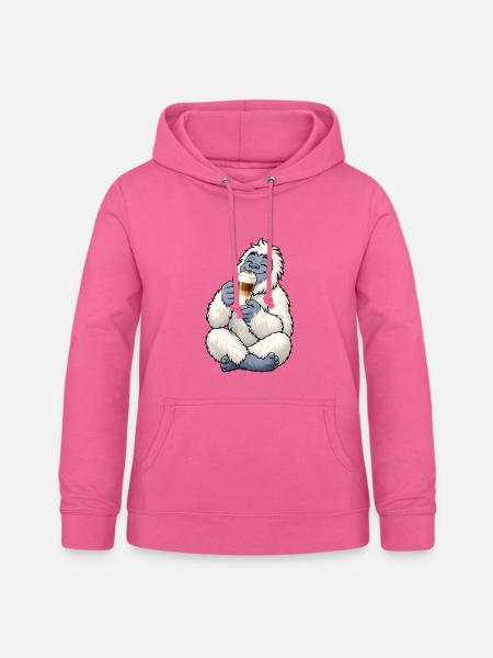 Yeti mit Latte Macchiato - Frauen Hoodie - Pink