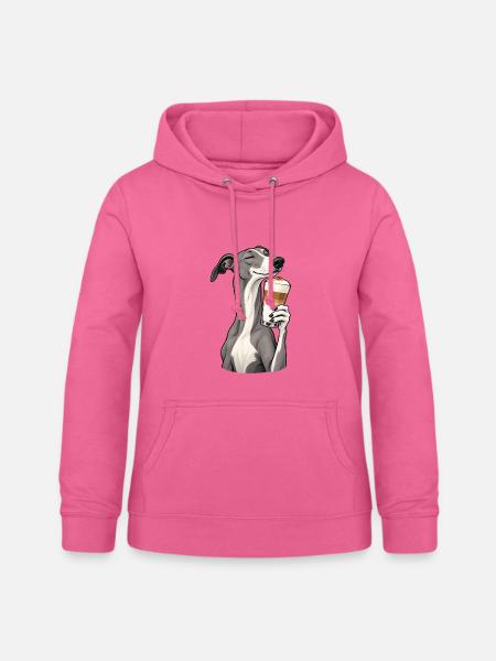 Greyhound mit Latte Macchiato - Frauen Hoodie - Pink