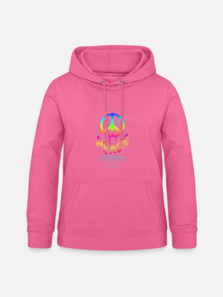 Psychedelisches Festival Peace Hippie Rave - Frauen Hoodie - Pink