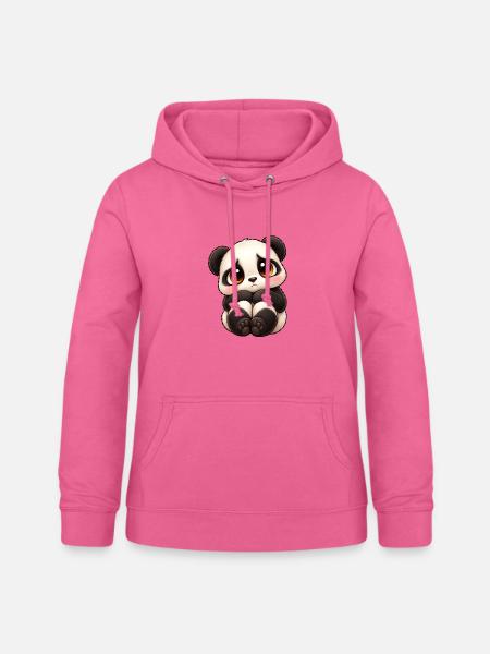 Trauriger Panda Cartoon Freundschaft Emotion - Frauen Hoodie - Pink
