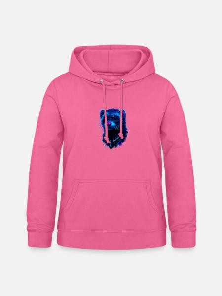Kosmisches Frettchen mit Neonlichtblitzen - Frauen Hoodie - Pink