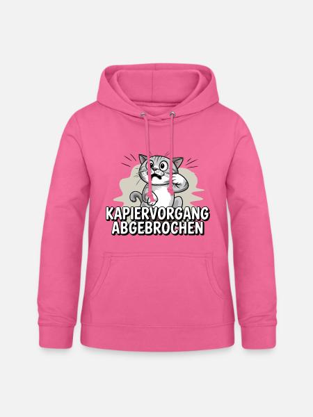 Kapiervorgang abgebrochen – Katze verwirrt - Frauen Hoodie - Pink