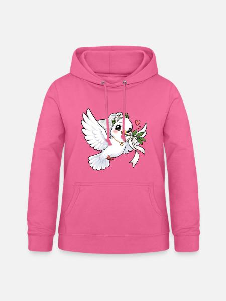 Hochzeitstaube Kawaii Style – Liebe & Hochzeit - Frauen Hoodie - Pink