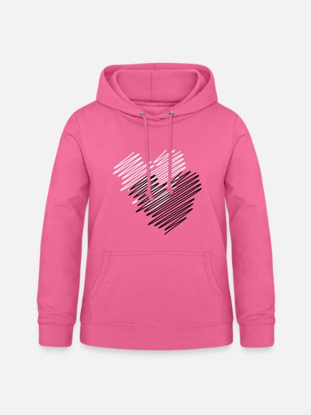 Zwei Herzen Scribble - Frauen Hoodie - Pink