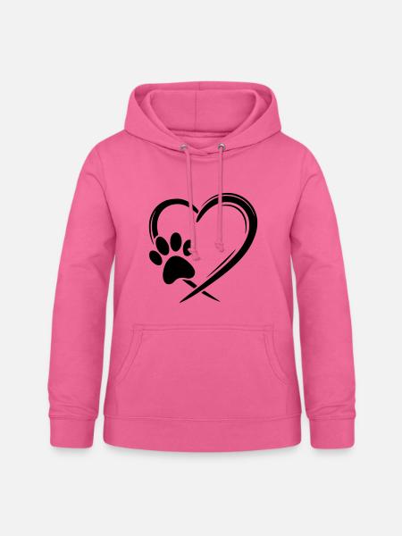 Pfote Herz - Frauen Hoodie - Pink
