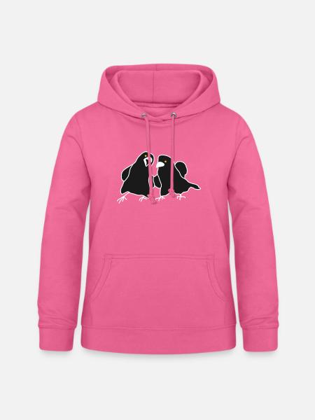 Minimalistisches Raven-Duo - Frauen Hoodie - Pink