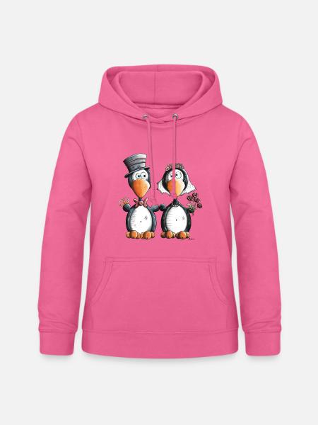 Pinguin Hochzeit - Frauen Hoodie - Pink