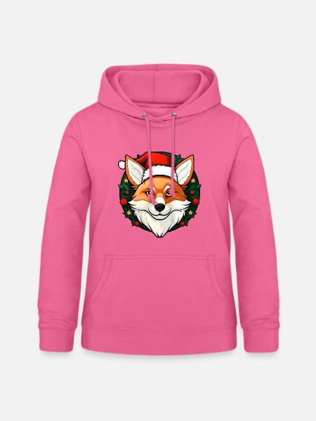 Füchse Weihnachten - Frauen Hoodie - Pink