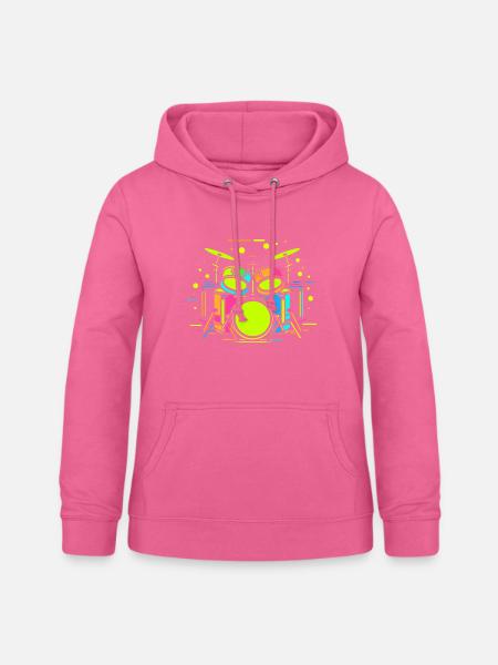 Drum Kit Comic - Frauen Hoodie - Pink