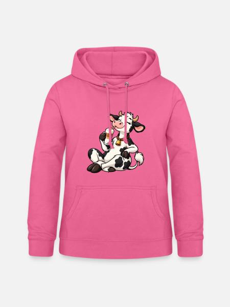 Süße Kuh mit Latte Macchiato - Frauen Hoodie - Pink