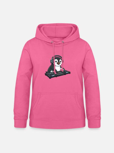 Pinguin DJ Musik Techno Party Comic - Frauen Hoodie - Pink