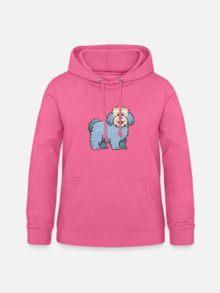 Hellblauer zotteliger Hund (Comic) - Frauen Hoodie - Pink