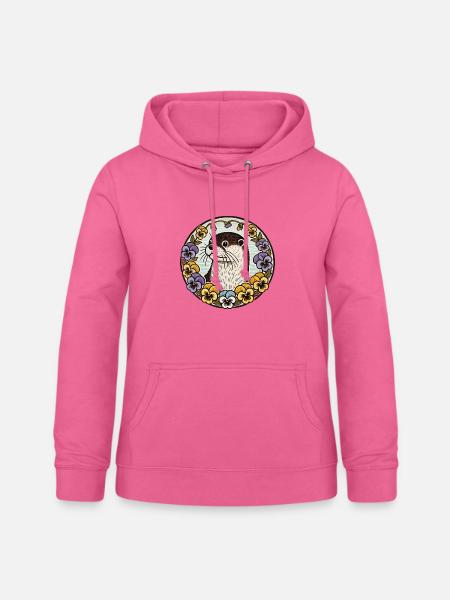 Otter im Floral Circle - Frauen Hoodie - Pink
