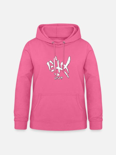 Liebes-Graffiti-Symbol: weiße Pinsel - Frauen Hoodie - Pink