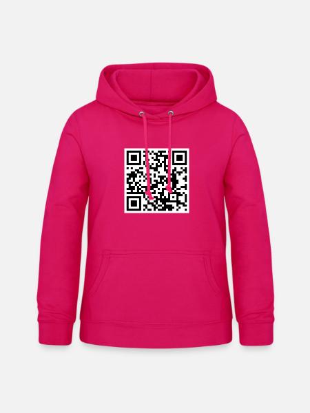 QR-Code-Zitat lustiger Humor - Frauen Hoodie - dunkles Pink