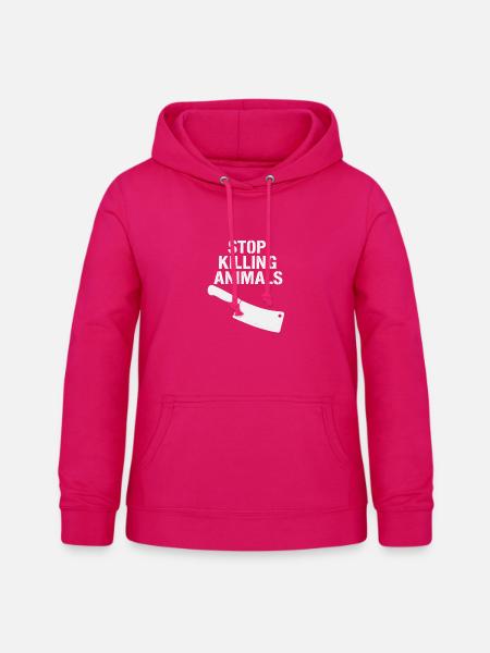 Stoppt Tierquälerei Statement - Frauen Hoodie - dunkles Pink