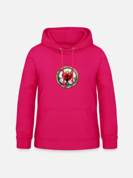Martin-Luther-Rose - Frauen Hoodie - dunkles Pink