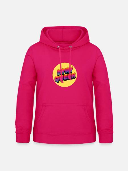 Stay Queer Regenbogen Grafik - Frauen Hoodie - dunkles Pink