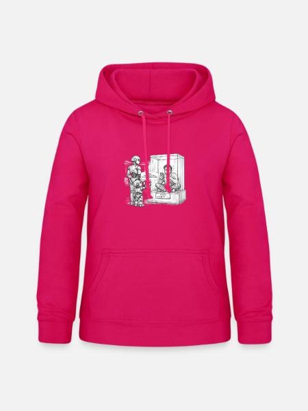 Mensch nach KI Revolution - Frauen Hoodie - dunkles Pink