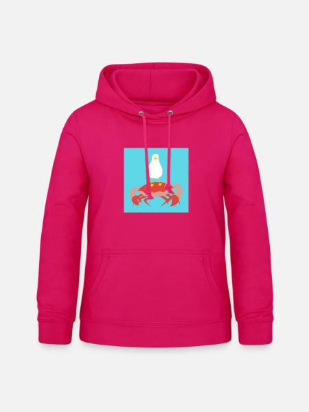 Crab-n-Gull türkis - Frauen Hoodie - dunkles Pink