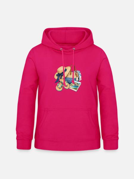 Sommerstrand Flair - Frauen Hoodie - dunkles Pink