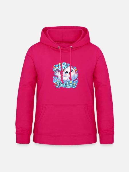 Kuscheliger Robbe Freiheit Design - Frauen Hoodie - dunkles Pink