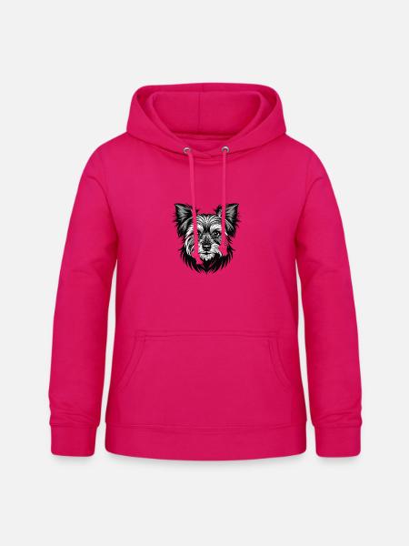 Yorkshire Terrier Hundekopf - Frauen Hoodie - dunkles Pink