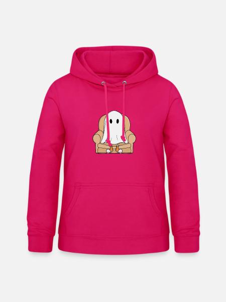 Gemütlicher Geist entspannt im Sessel - Frauen Hoodie - dunkles Pink