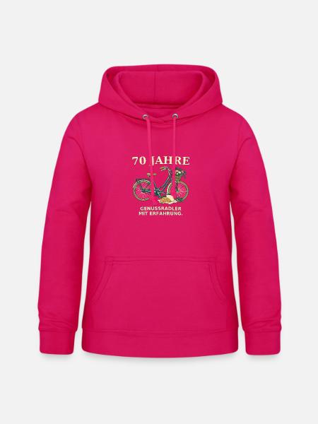 70 Jahre Genussradler Fahrraddesign - Frauen Hoodie - dunkles Pink