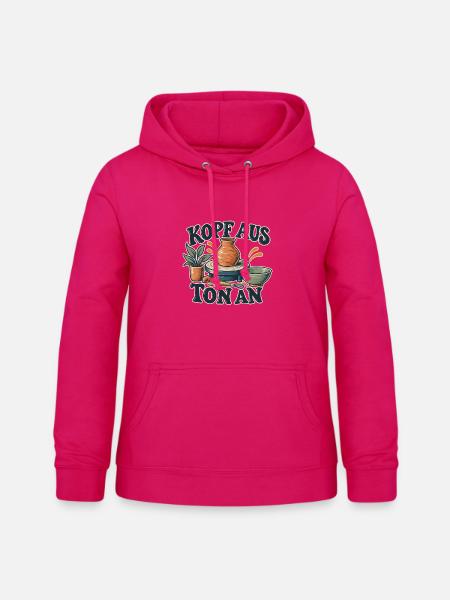 Kopf Aus Ton An - Frauen Hoodie - dunkles Pink