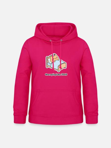 therapieplatz 2045 – Katze im Bett - Frauen Hoodie - dunkles Pink