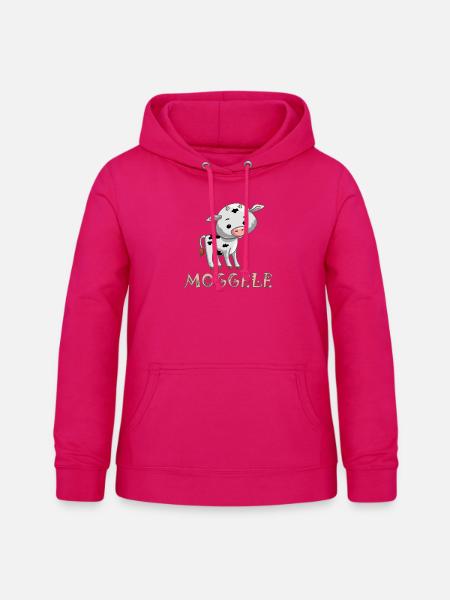 Moggele - kleines Kälbchen - Frauen Hoodie - dunkles Pink