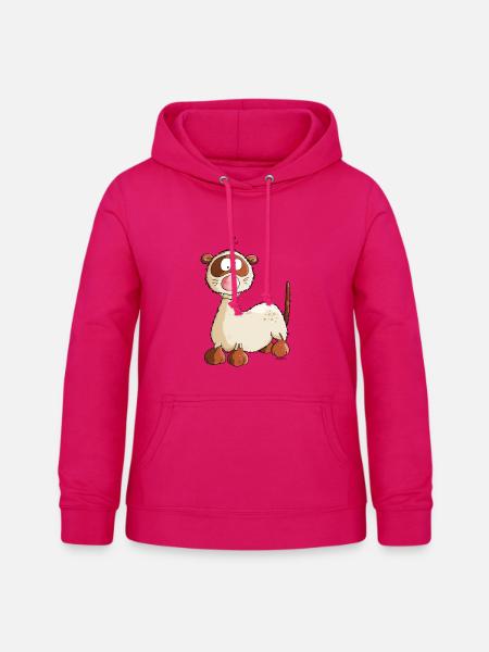 "Freddy Frettchen" - Comic - Cartoon - Frauen Hoodie - dunkles Pink