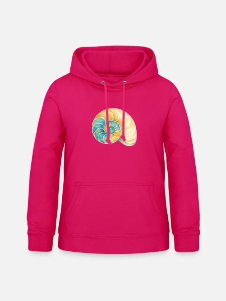Wasserfarbige Muschelspirale - Frauen Hoodie - dunkles Pink