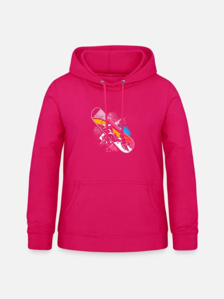 Snowboard Grafik - Frauen Hoodie - dunkles Pink