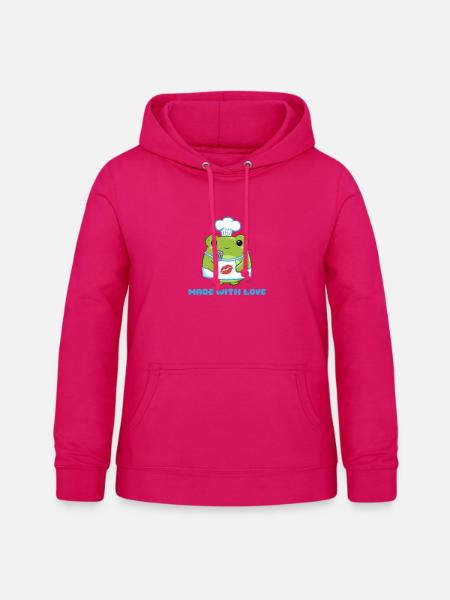 Kochfrosch mit Liebe - Frauen Hoodie - dunkles Pink