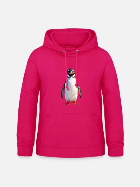 Pinguin - Frauen Hoodie - dunkles Pink