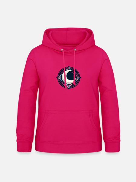 Mondkreis Geometrisches Mosaik - Frauen Hoodie - dunkles Pink