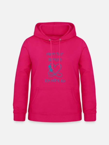 Mein_Tier_spricht - Frauen Hoodie - dunkles Pink