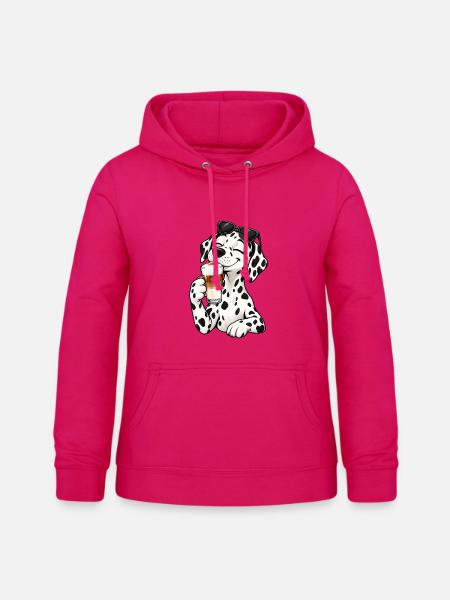Dalmatiner mit Latte Macchiato - Frauen Hoodie - dunkles Pink