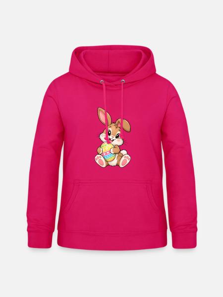 Osterhase Kawaii Style – Süßes Ostermotiv - Frauen Hoodie - dunkles Pink