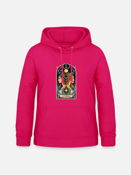 ZWILLINGE STERNZEICHEN - Frauen Hoodie - dunkles Pink