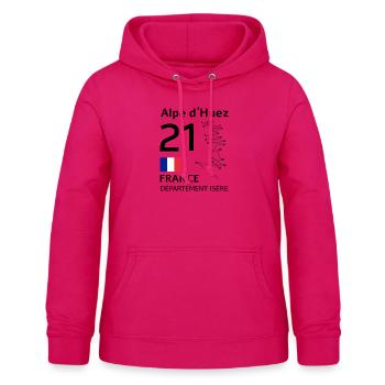 Alpe d’Huez - Sweat à capuche Femme - rubis - Devant - AI Model Female 172 light (172cm)