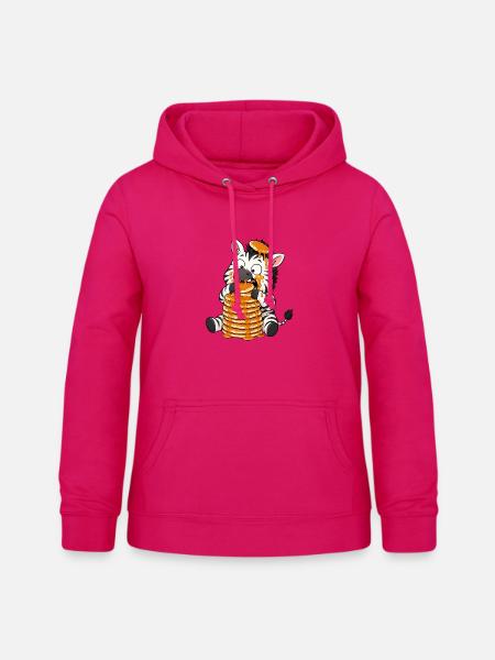 Zebra Pancakes Lustiger Cartoon - Frauen Hoodie - dunkles Pink