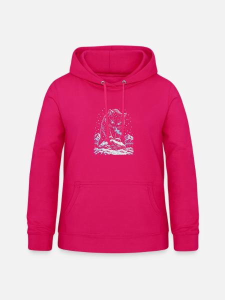 Die Julkatze aus Island - Frauen Hoodie - dunkles Pink